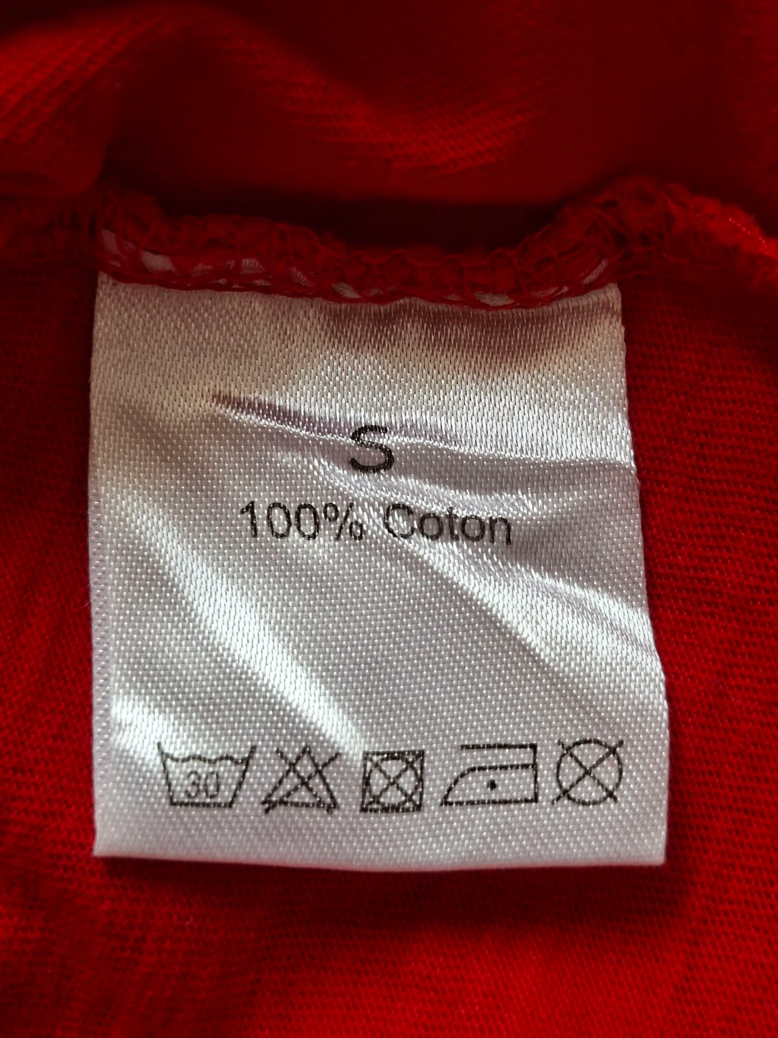 Camiseta roja Basic Ligne à Suivre Mujer S 100% Algodón Cuello en V Botones – photo 6